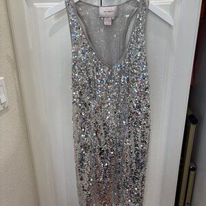 Silver Sequin Cocktail Dress